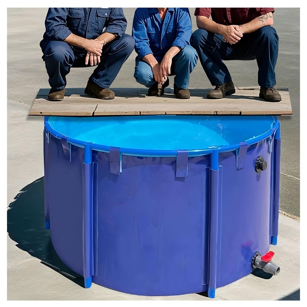 Genérico Piscina elevada Redonda Plegable de Gran tamaño: Tanque de Almacenamiento de Agua Duradero para riego y acuicultura, fácil de Instalar y Mantener, Ideal para Actividades al Aire Libre.