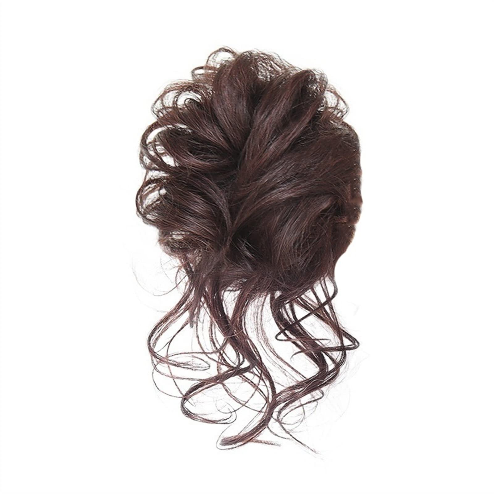 Moño para mujer, moño desordenado, pieza de cabello, moño para el cabello, cola de caballo, moño, cabello humano brasileño, rizado, ondulado, desordenado, extensiones de cabello para mujeres, moño