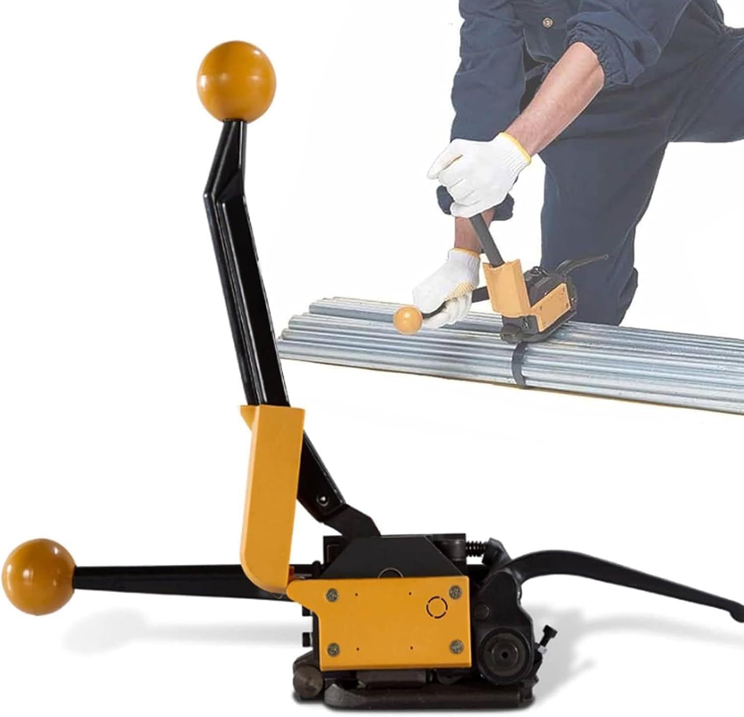 Umreifungsgerät für Kartons, Verpackungswerkzeug aus Edelstahl, 13–19 mm Breite, industrielle Metallballenpresse, für Logistik und Transport
