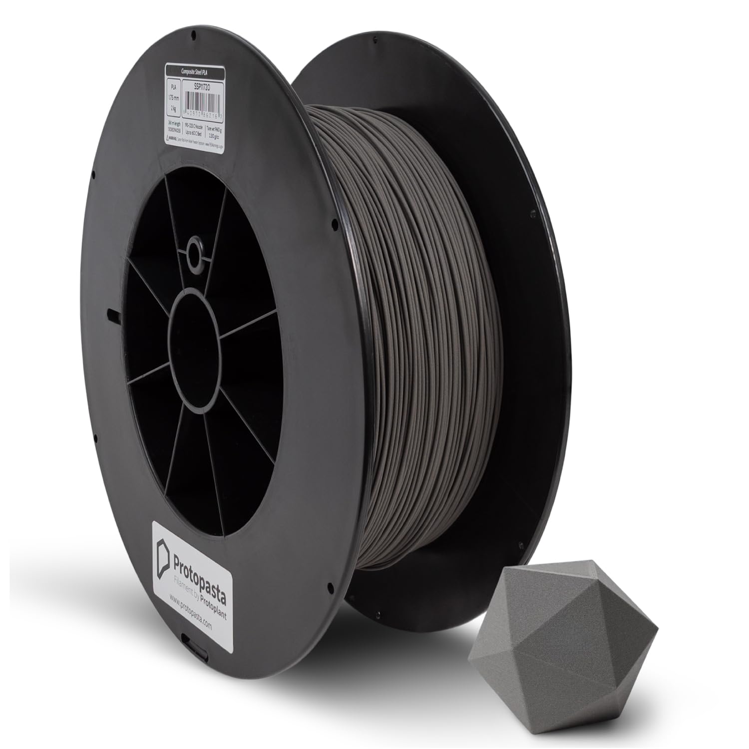 Proto-PastaStainless Steel Filled PLA, 1.75mm 2kg Spool