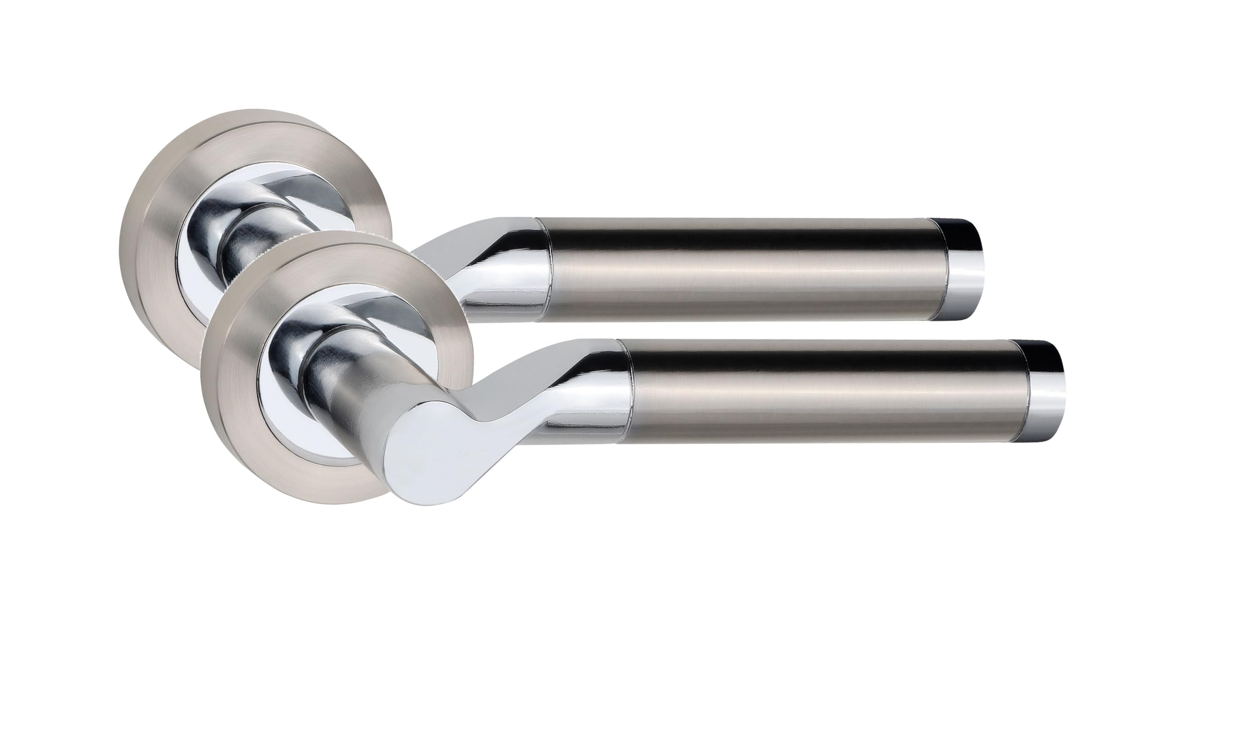 Golden Grace 1 Set Titan Design Chrome Internal Door Handles On Rose Dual Finish Handles from B&Q