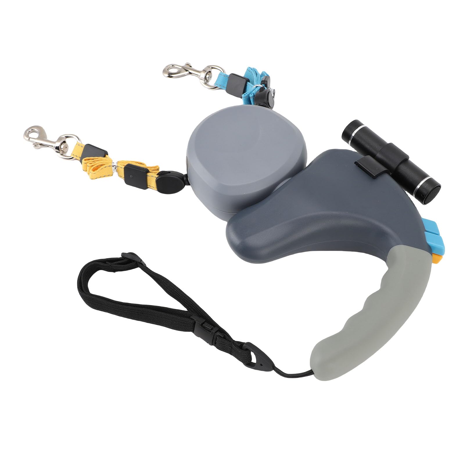 YWBL-WH Laisse Rétractable pour 2 Chiens, Conception Durable à 360 Degrés, Prise Confortable, pour Les Promenades Nocturnes et Le Contrôle des Animaux de Compagnie (Grey)