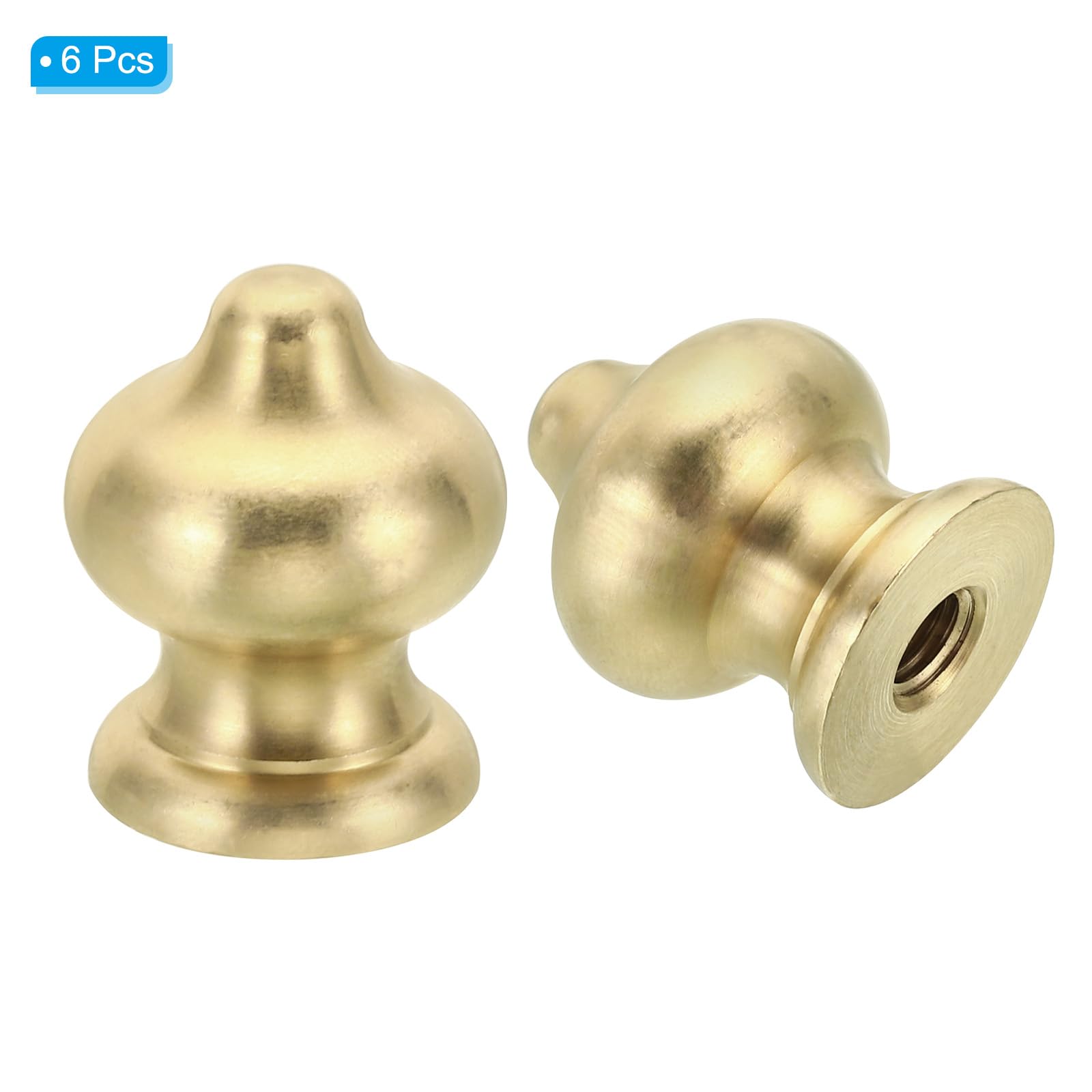 PATIKIL 1/4-27 Lamp Finial Ball Cap Knob, 6 Pack Lamp Shade Harp Top Screw Nut Decoration for Table Lamps Solid Brass - Image 3