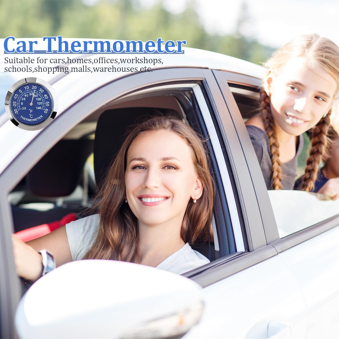 Termometro Analogico Per Auto - Mini Indicatore Di Temperatura Meccanico Senza Batterie - Foto 13