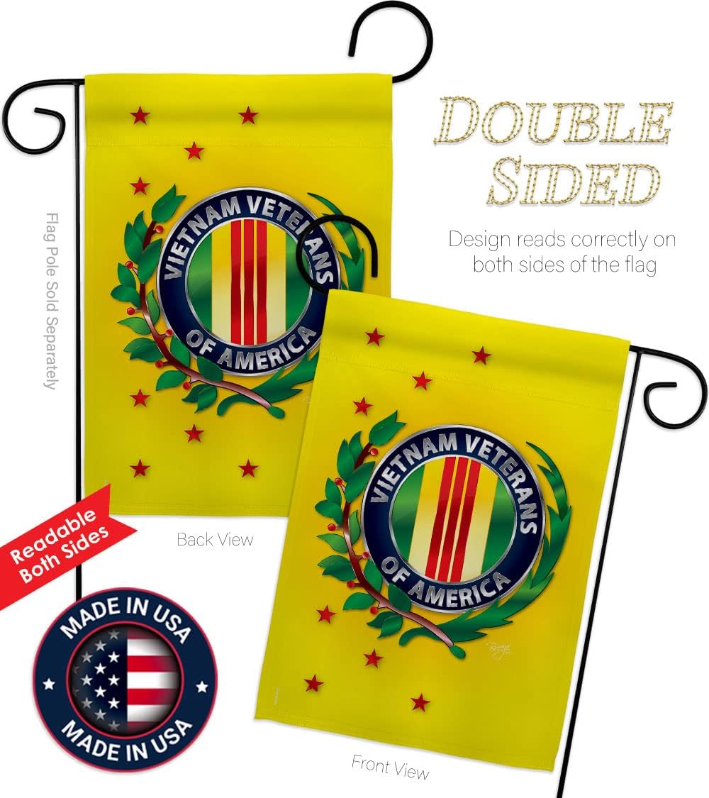Vietnam Veteran Flag Armed Forces Military Service All Branches Support Honor Home Decor United State American Official House Banner Grave Decorations For Cemetery Yard Garden Memorabilia Veteran Memorial Day Gifts Made In USA