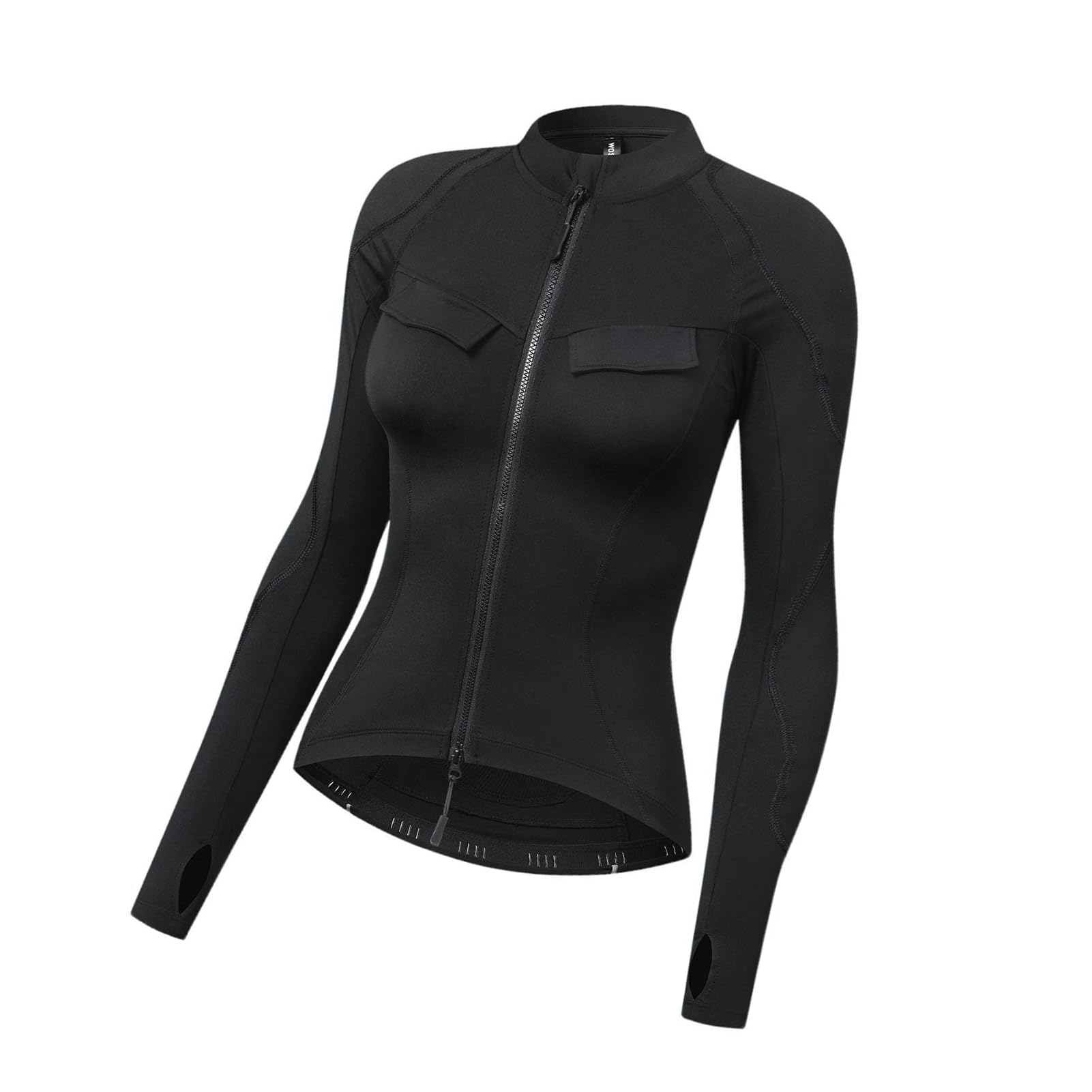 Damen Winter-Reitjacke, Fleece-gefütterter Biker-Mantel mit Wetterschutz für Motorrad, Yoga, Outdoor-Aktivitäten, Polyester PU (MD242 ME322 Schwarz M) (MD242 ME322 Schwarz M)
