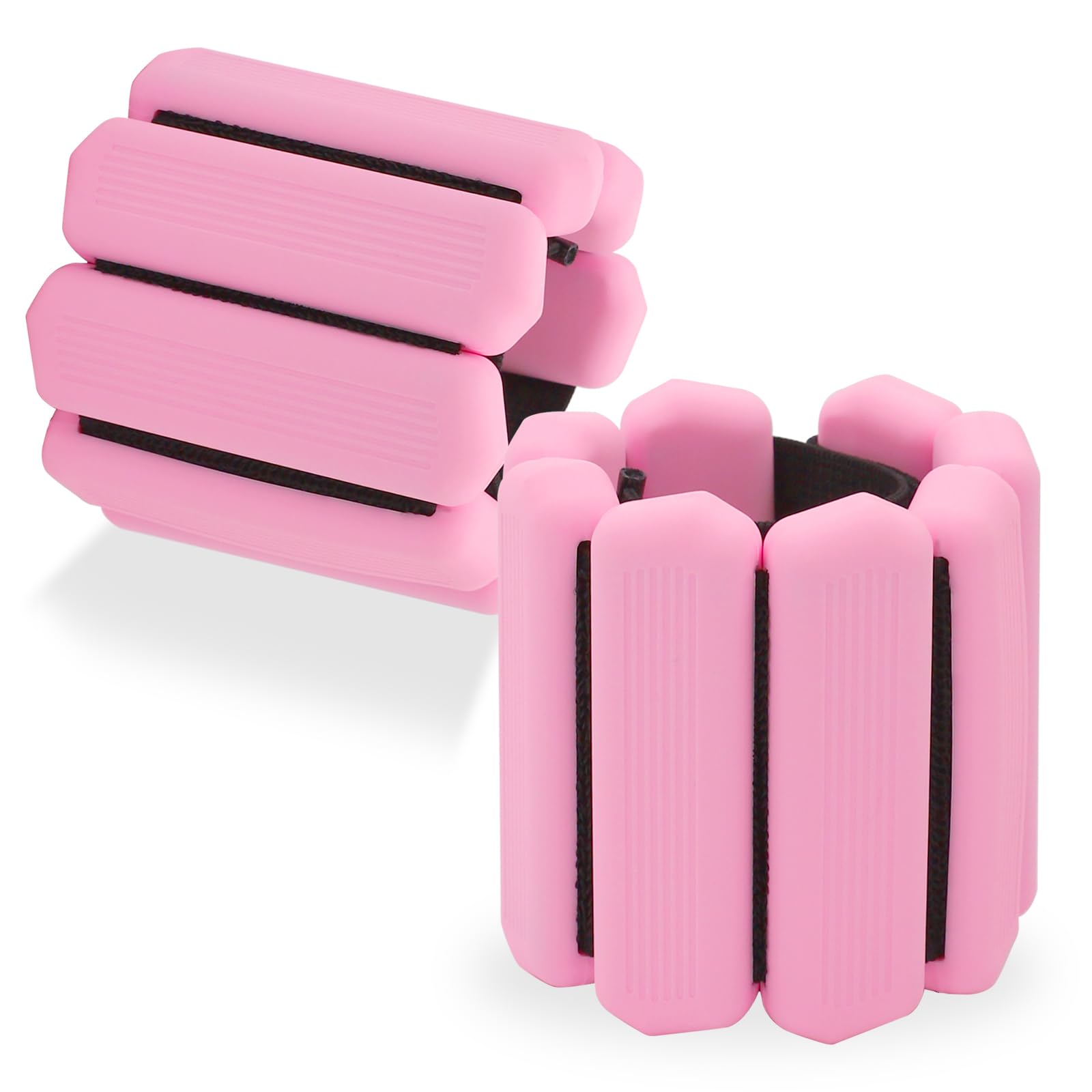 Juego de 2 muñequeras con peso ajustable, pesas ajustables para muñecas, pesas para tobillos y muñecas para fitness, pilates, yoga, aerobic y footing (0,5 kg /1 kg cada una)