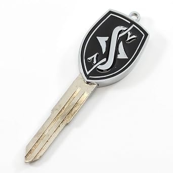 S Key Blank - Black Enamel with Chrome Details - Fits Silvia S13