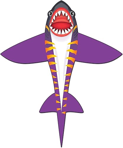 WindNSun Cometa de figura de nailon Ripstop 2-D de tiburón tigre, 72 pulgadas de alto