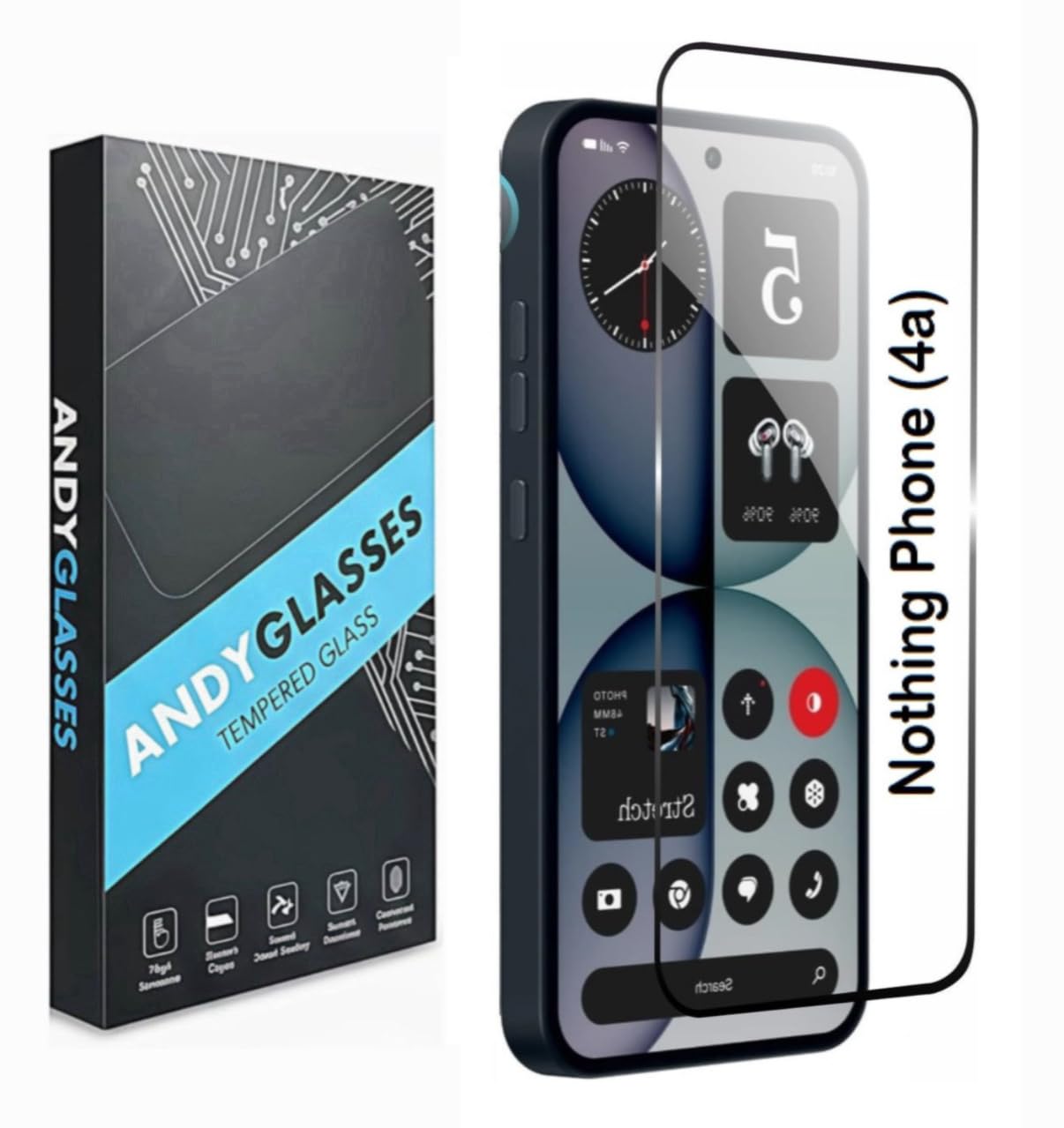 Tempered Glass Screen Protector Compatible For Nothing Phone 4A 5G (Black) Edge To Edge Full Screen Coverage With Easy Installation Kit,Pack Of 1-image-17