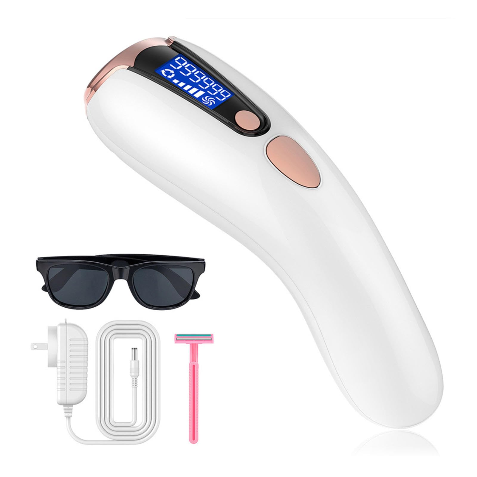 NIBHZ Dispositivo de Depilación para Hombres, Dispositivo de Belleza con Luz para Barba, Depilación Indolora, Alto Rendimiento, Número Ilimitado de Irradiaciones, 5 Tipos de Modos,White