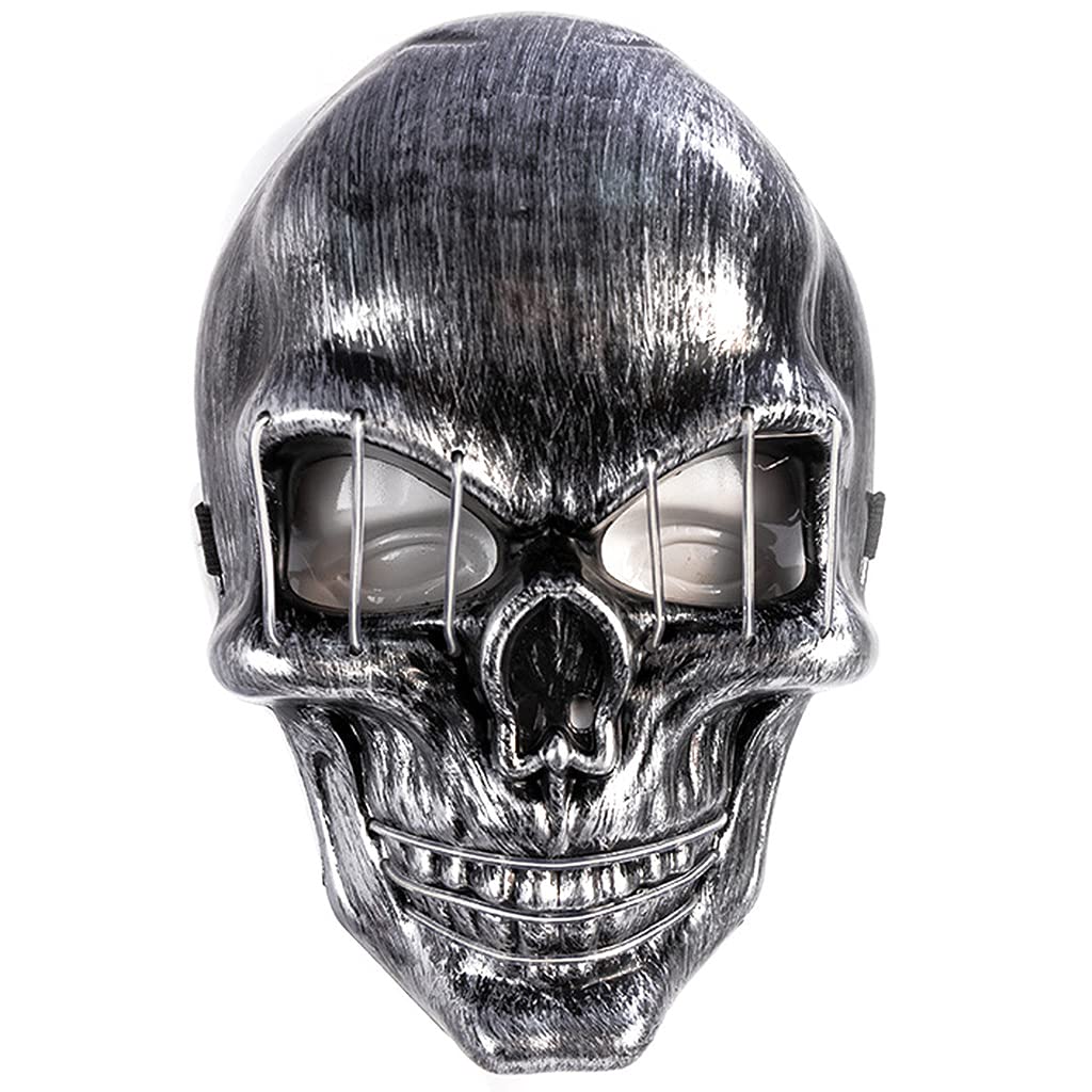 Buxuaaaa LED Halloween Skull Cold Light Disco Accessories Gifts Halloween Led Face for Adults Rave