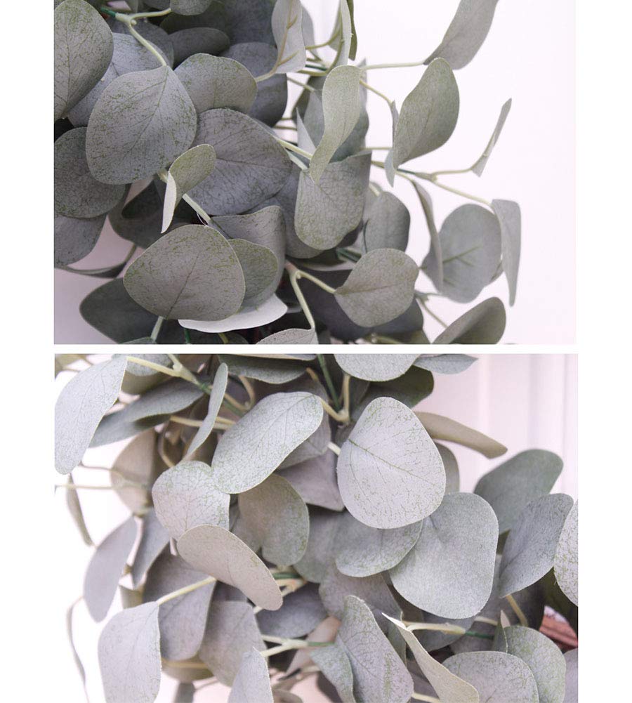 56cm/22pollici Grande Corona di Porta con mirtilli artificiali e foglie verdi Ghirlanda Artificiale Primavera Corona Rotonda per La Porta D'Ingresso, Decorazioni per La Casa Champagne diametro 56cm