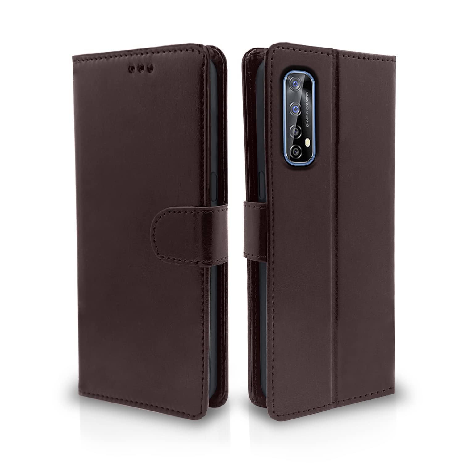 Pikkme Flip Case Leather Finish | Inside TPU with Card Pockets | Wallet Stand and Shock Proof | Magnetic Closing | Complete Protection Flip Cover for Realme 7 / Narzo 30 4G / Narzo 20 Pro (Coffee) (B0BK6R97L9) Amazon Price History, Amazon Price Tracker