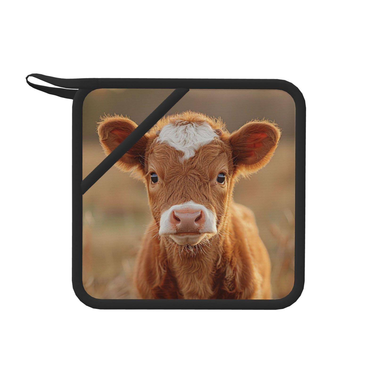 Pot Holders Set of 2 Kitchen Heat Resistant Potholders Cow Silicone Aunty-hot Pad Cotton Lining Oven Hot Pads for Cooking Baking BBQ Microwave Kitchen