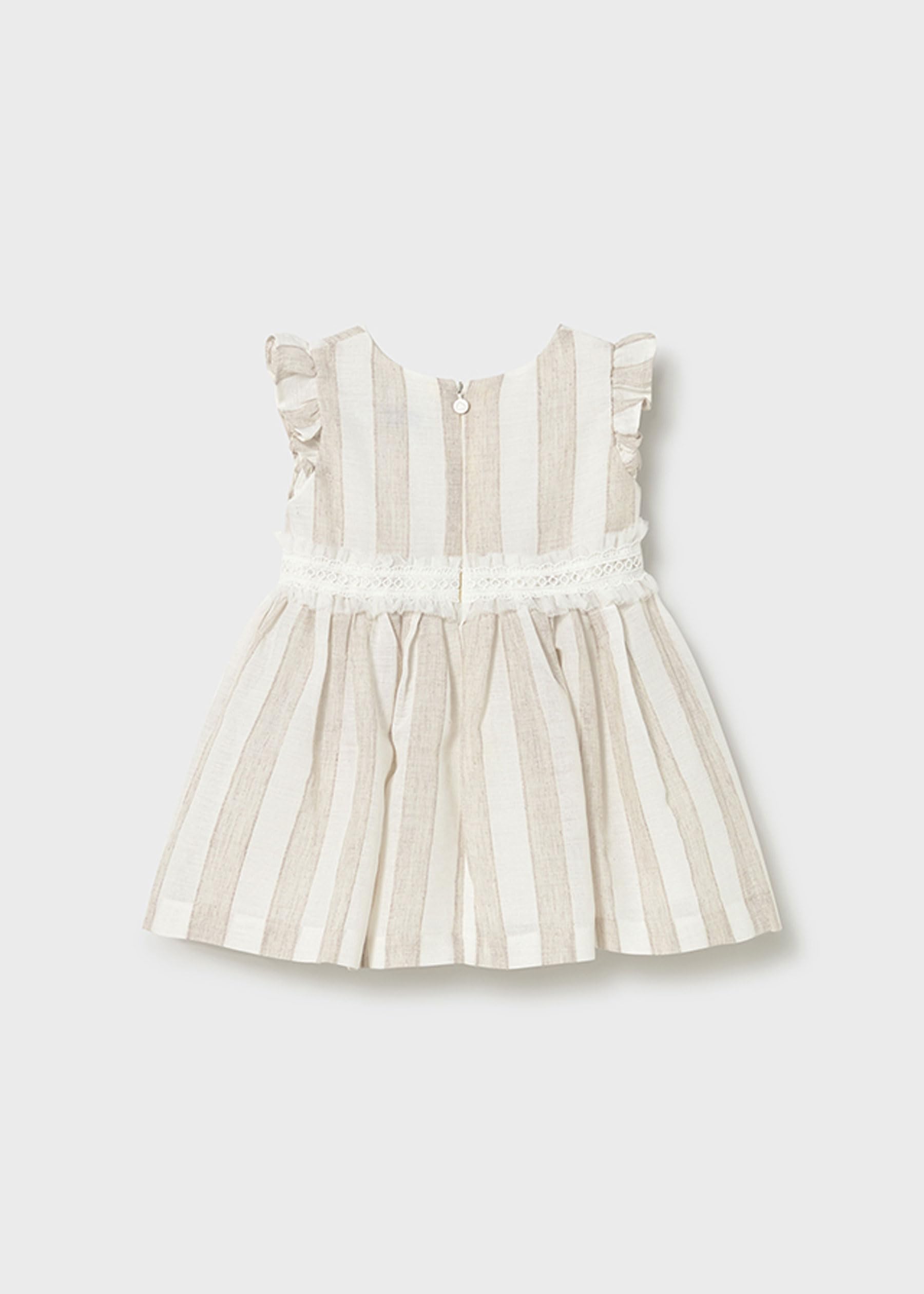 Mayoral Vestido Rayas fajin para bebé niña Avellana