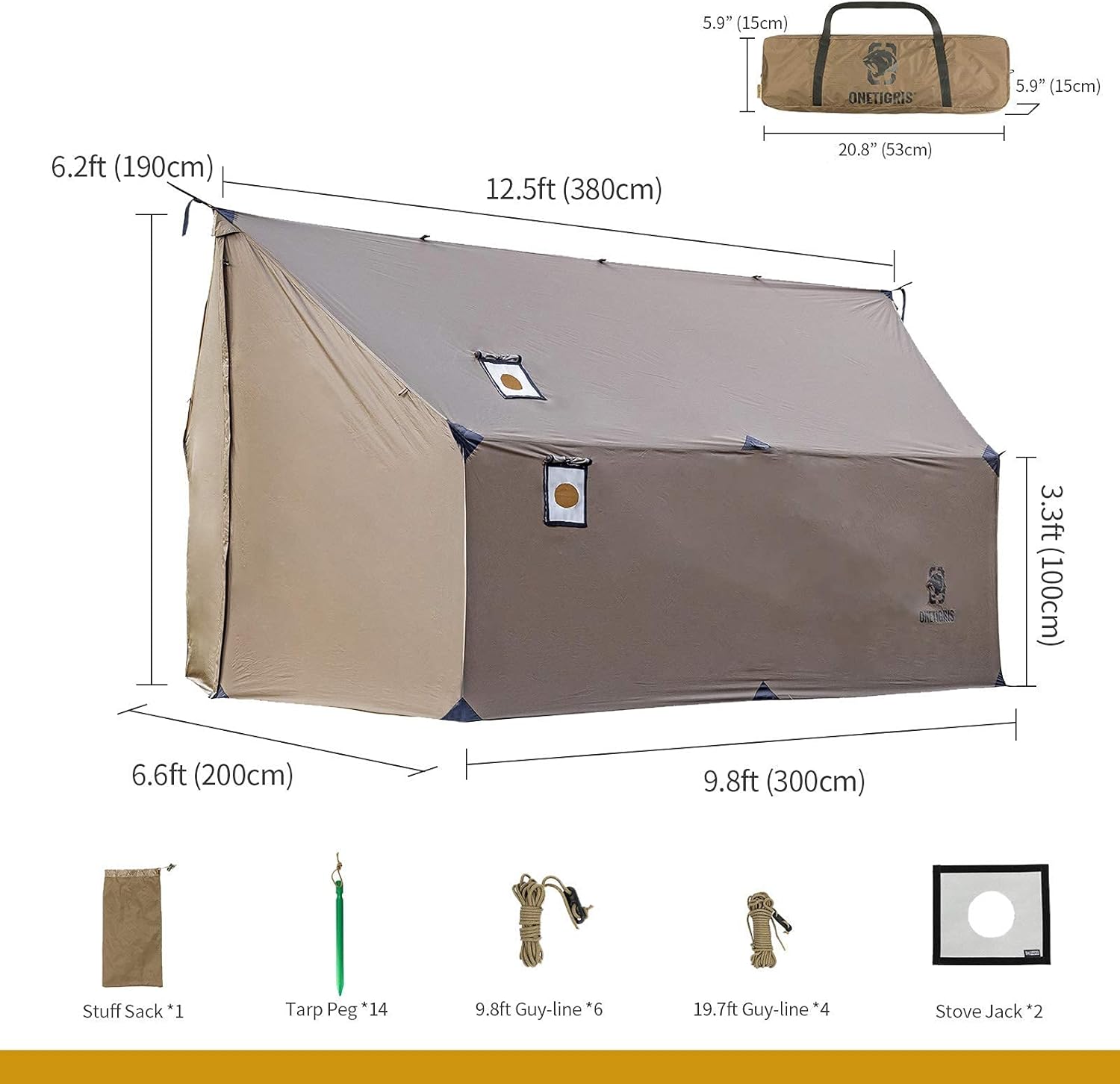 OneTigris TEGIMEN Hammock Hot Tent + Hideout Hammock Underquilt