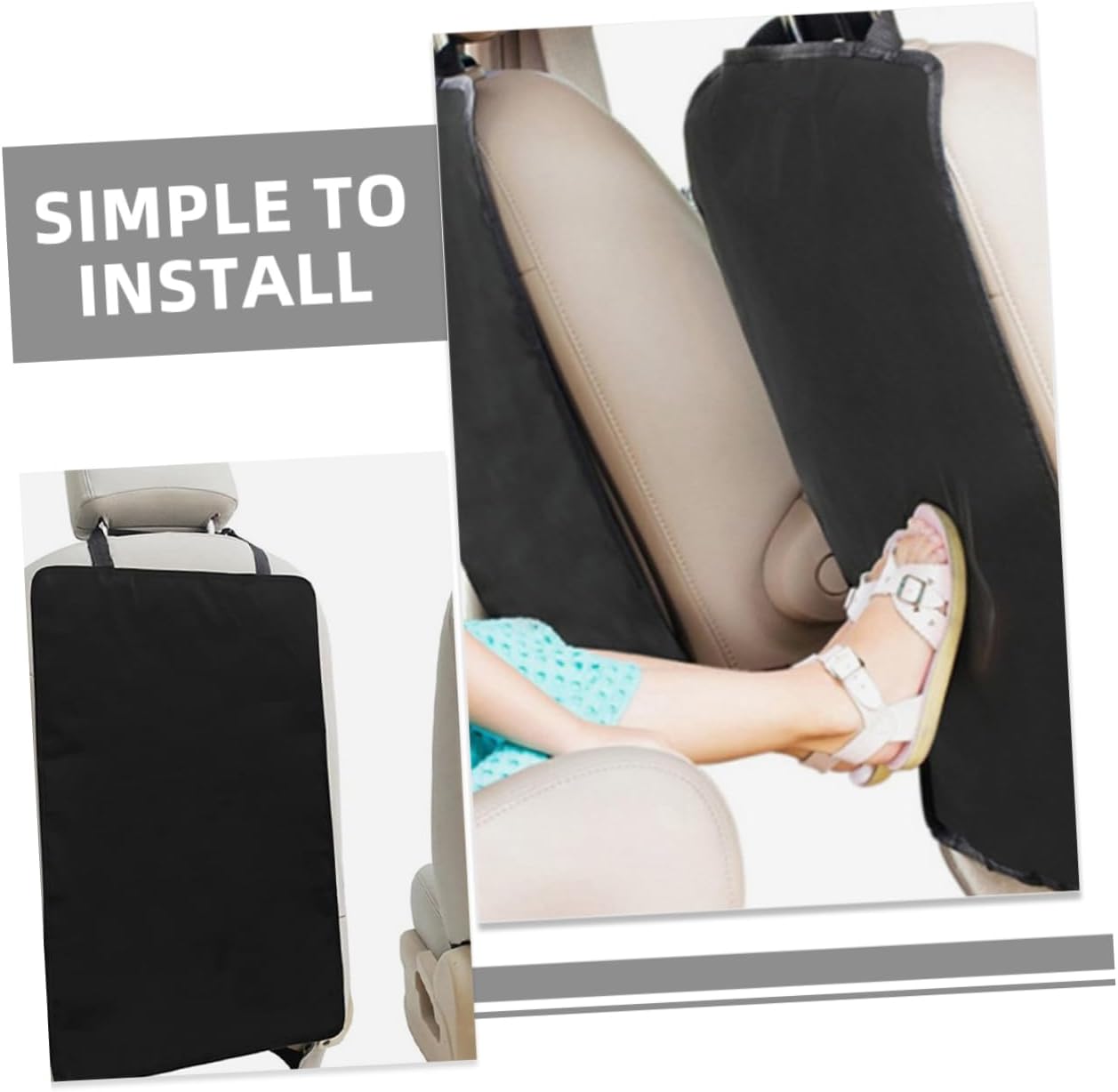 3pcs Back Seat Kick Mat Protector for Boys and Girls Car Seat Back Protector Fit Easy Install
