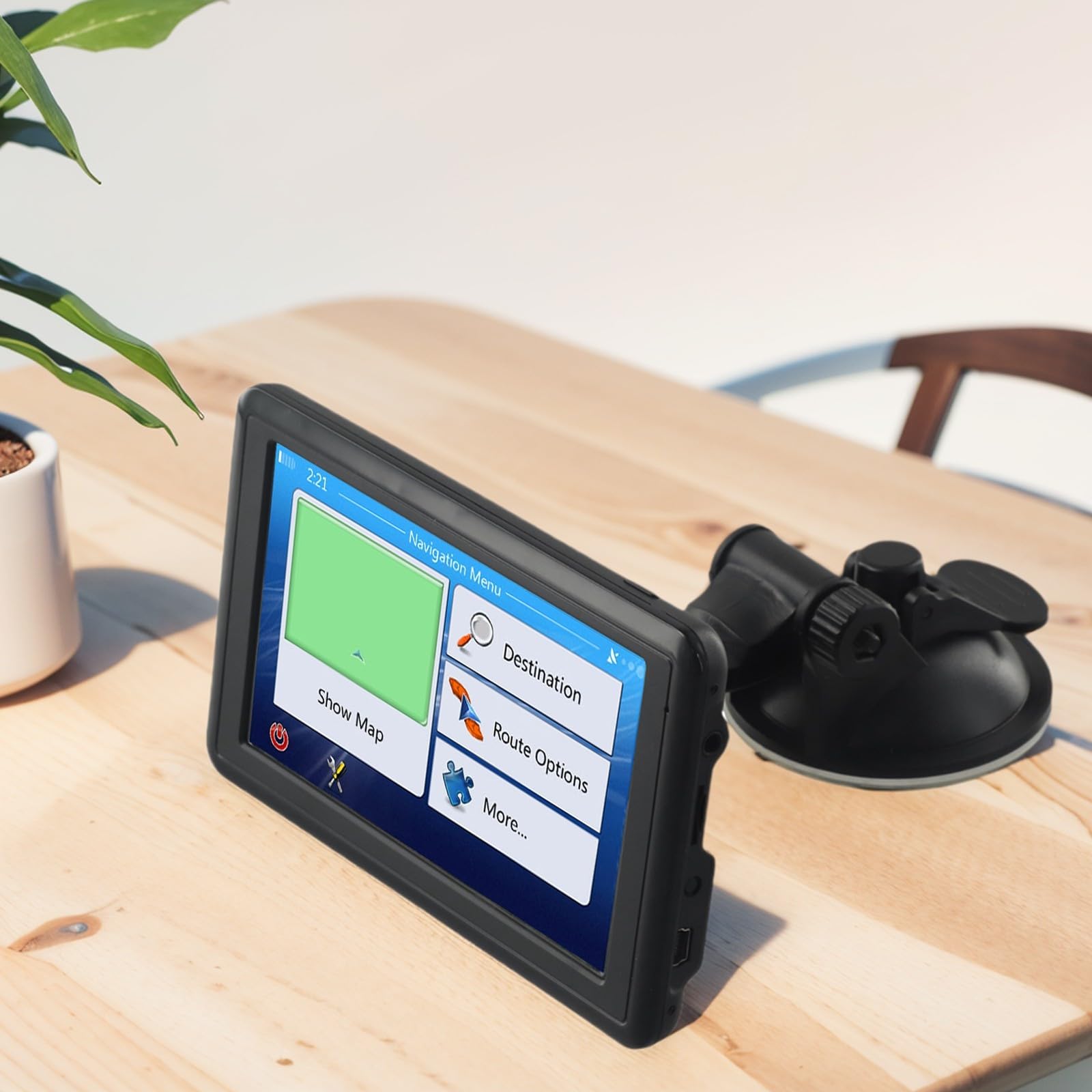 Navigatore GPS portatile da 5 pollici per veicoli, memoria interna da 8 GB, touch screen con trasmettitore FM e opzioni di intrattenimento (america)