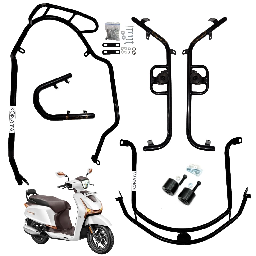 New Destini 125 Crash Guard with Frame Slider LAGGUARD Front and Rear Crash Guard Suitable for New Destini 125 BS6 Scooter (Set of 1)-image-31