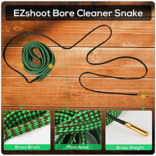Ezshoot 2 Pcs Bore Snake .22 223 5.56 9Mm, Gun Clean Snake, Bore Rope For Rifle Pistol Shotgun, Reusable Gun Cleaning Snakes #TOP5