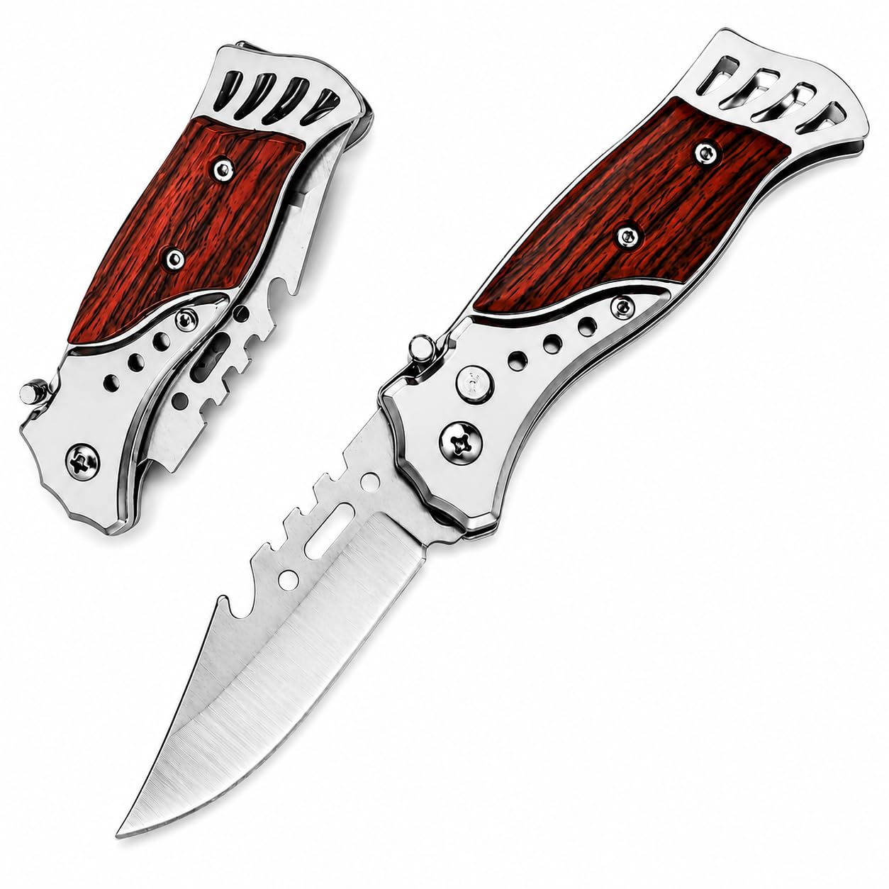 Utility Knife with Wooden Handle | Multipurpose Stainless Steel Cutter for DIY Crafts, Carton Opening, Paper Cutting, Packaging & Household Tasks | Ergonomic Grip Hand Tool (Multicolor)-picture-29