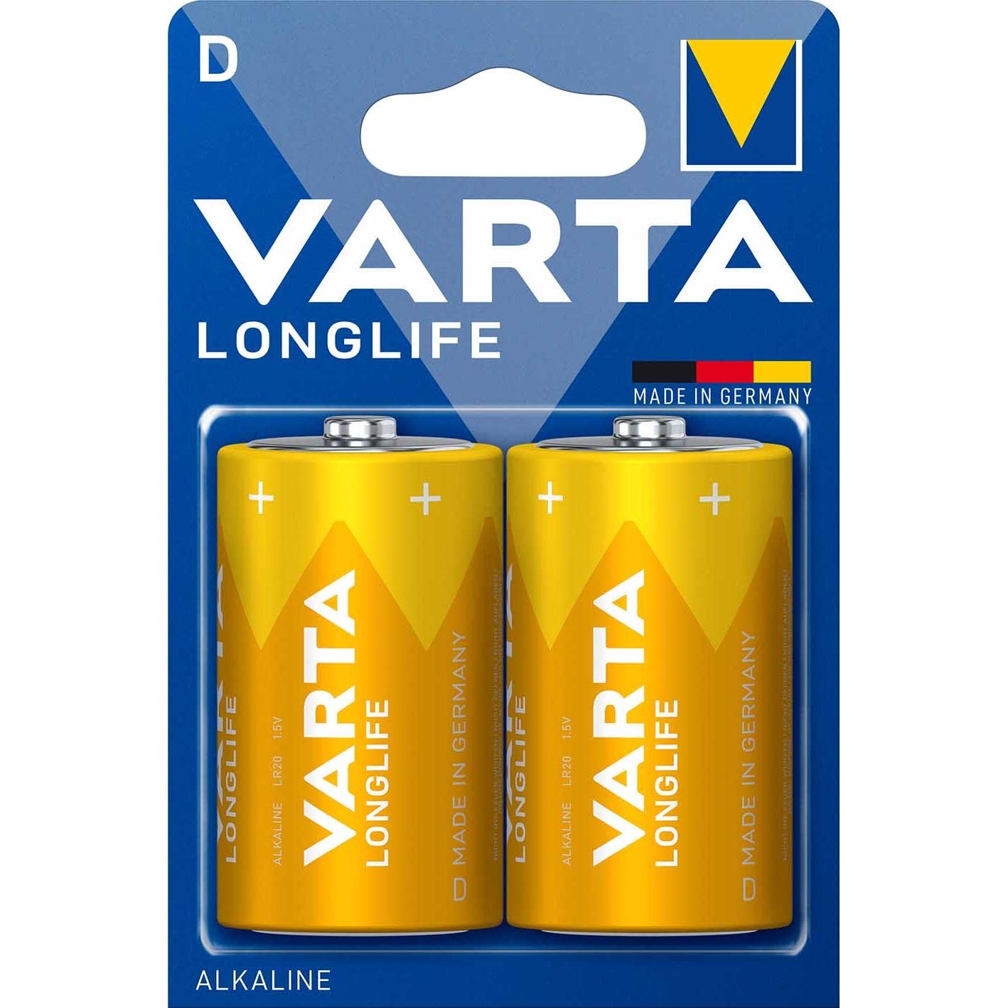VARTA Lot de 10 Blisters de 2 Piles Longlife Extra 4120 Mono D LR20