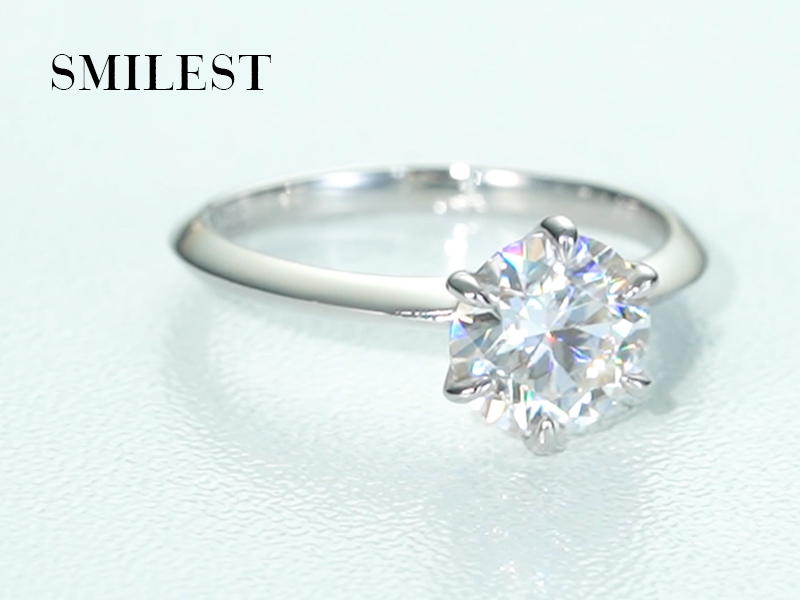 aomoso Damesring - Moissanite ring - met GRA-certificaat, 925 zilver