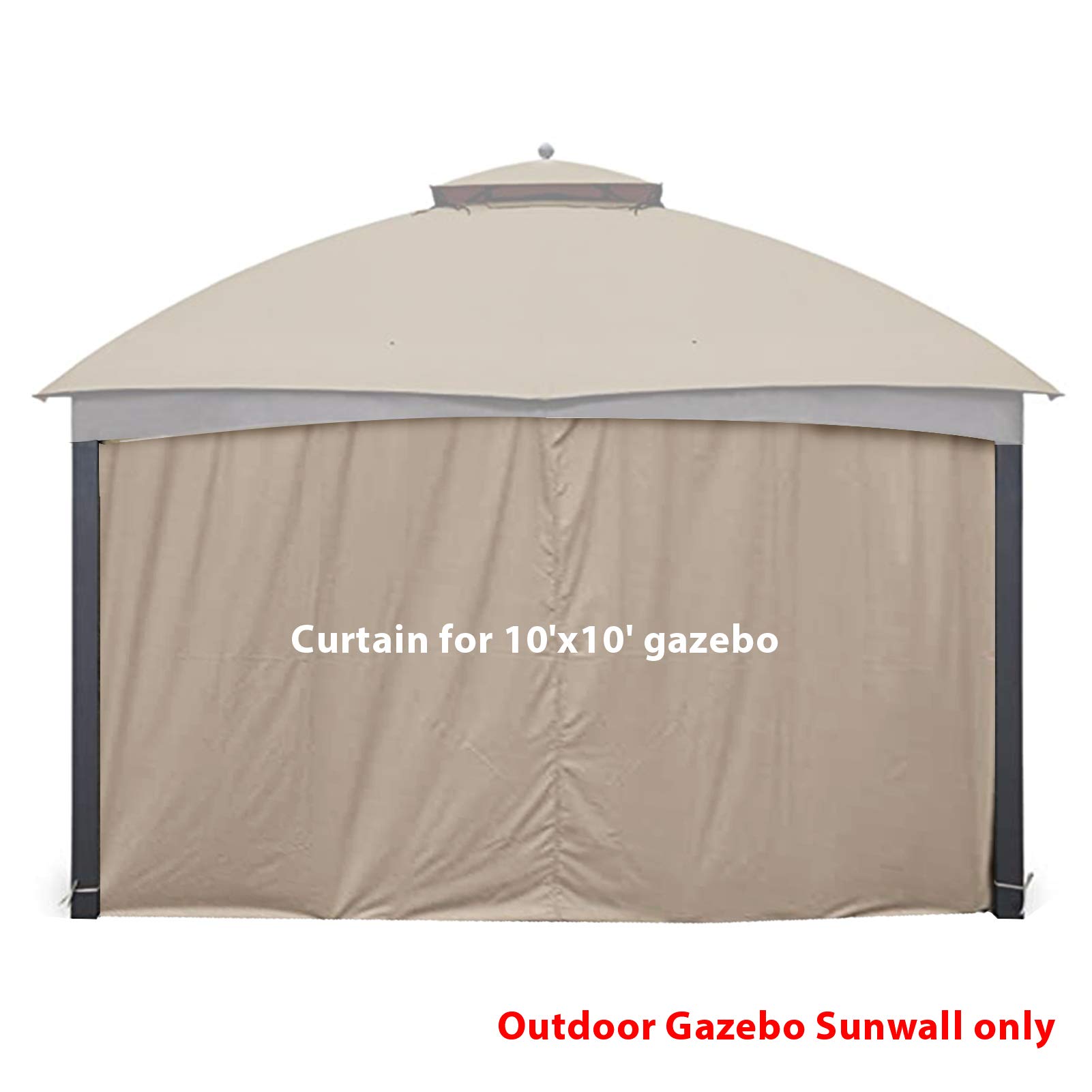 Hometrends Tuscany 10 X 12 Fabric Top Gazebo Replacement Curtain Gray