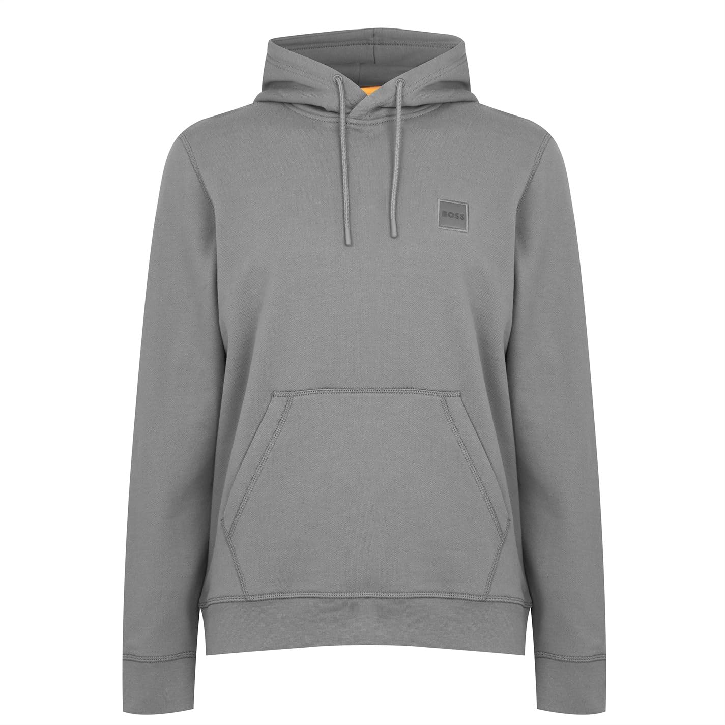 Boss Mens Logo Patch Hoodie Charcoal L