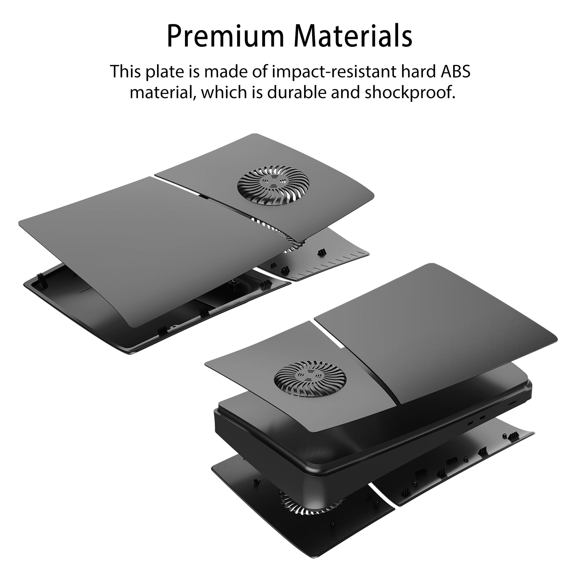 DOBEWINGDELOU 400+ - Juego de placas de cubierta para PS5 Slim Digital Edition con tira de luz RGB y filtro de polvo con rejilla de refrigeración DOBEWINGDELOU 400 + efectos LED