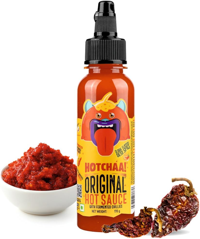 Original Hot Sauce 170 Grams - New Launch: With Fermented Chillies, Light, Pungent, Sharp, Spicy, Flavourful, Small Batch Production Using Premium Ingredients, No Msg, Vegan, No Oil
