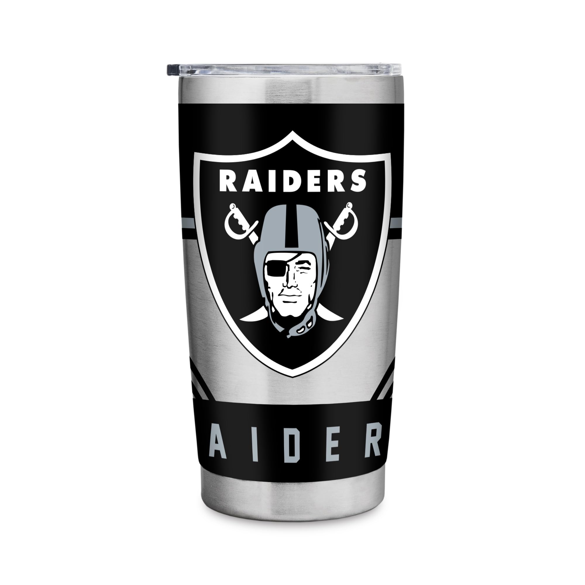 Rico Industries NFL Football 20oz Stainless Steel Tumbler with Lid - Great For Coffee, Tea, Water or Cocktails