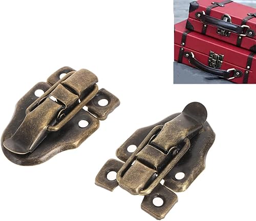 Miniatura 5 de dophee 4 piezas de caja de estilo retro, cerrojo de hierro antiguo para joyería, caja de madera, maleta, maleta, caja ordinaria, manualidades, 1.61