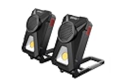 Infinity X1 Stereo, Wireless, Rechargeable 700 Lumens Worklight with Bluetooth Speakers 2-Pack