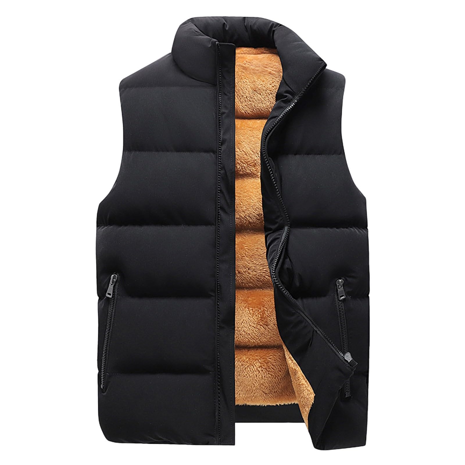 Genérico Chaleco Plumas Hombre Chalequillo Chalecos Caballero Plumon Guateado cálido con cremallera Transpirable Informal de invierno softshell sin mangas Al Aire Libre Ocio