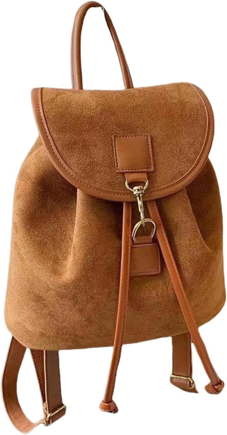 YIMAIWLX Ladies Backpack Ladies Leather Backpack Handbag Vintage Daypack Small Leather Rucksack Handbag Womens Shoulder Bag Work Bag-brown