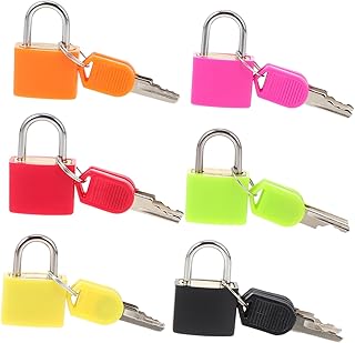 Housoutil 6pcs Small Luggage Padlock Mini Padlock Mini Suitcase Keyed Padlocks Diaries Keyed Padlock Zipper Lock Schoolbag Padlock Diary Book Lock Travel Lock Pad Lock Abs, Iron Backpack