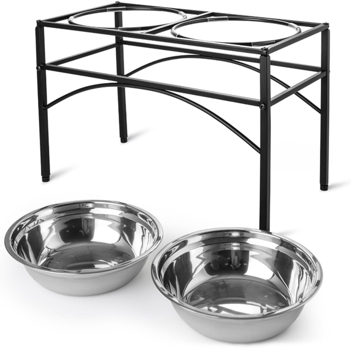 Raised Dog Bowls Elevated Pet Feeder With Two Stainless Steel