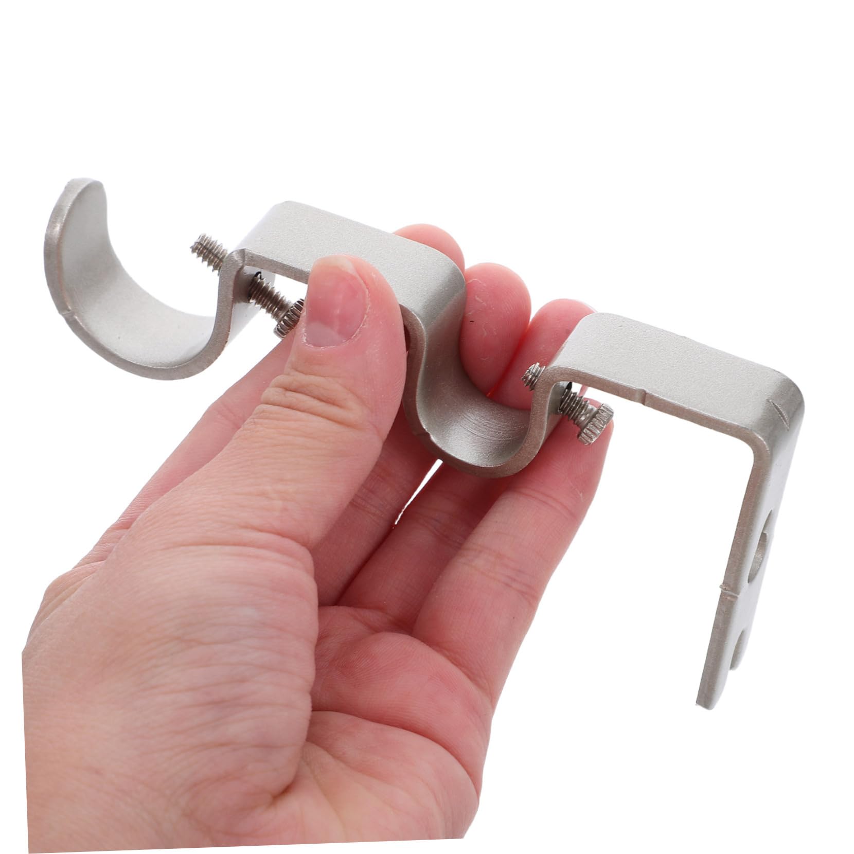 Toyvian Support en Fer Argenté Double pour Tringles à Rideaux 6 Pièces