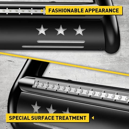 Kac Bull Bar With Led Light Bar Brush Guard Replacement For 2005-2015 Tacoma, Pickup Truck Off-Road Front Bumper, 3" Push Bar Tubing Grille Guard Exterior Accessories #TOP4