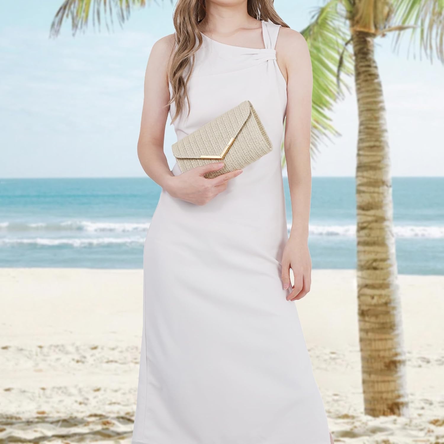 Emprier Straw Clutch Purses for Women Woven Beach Handbags Summer Evening Bag for Wedding Vacation Travel Party 2026