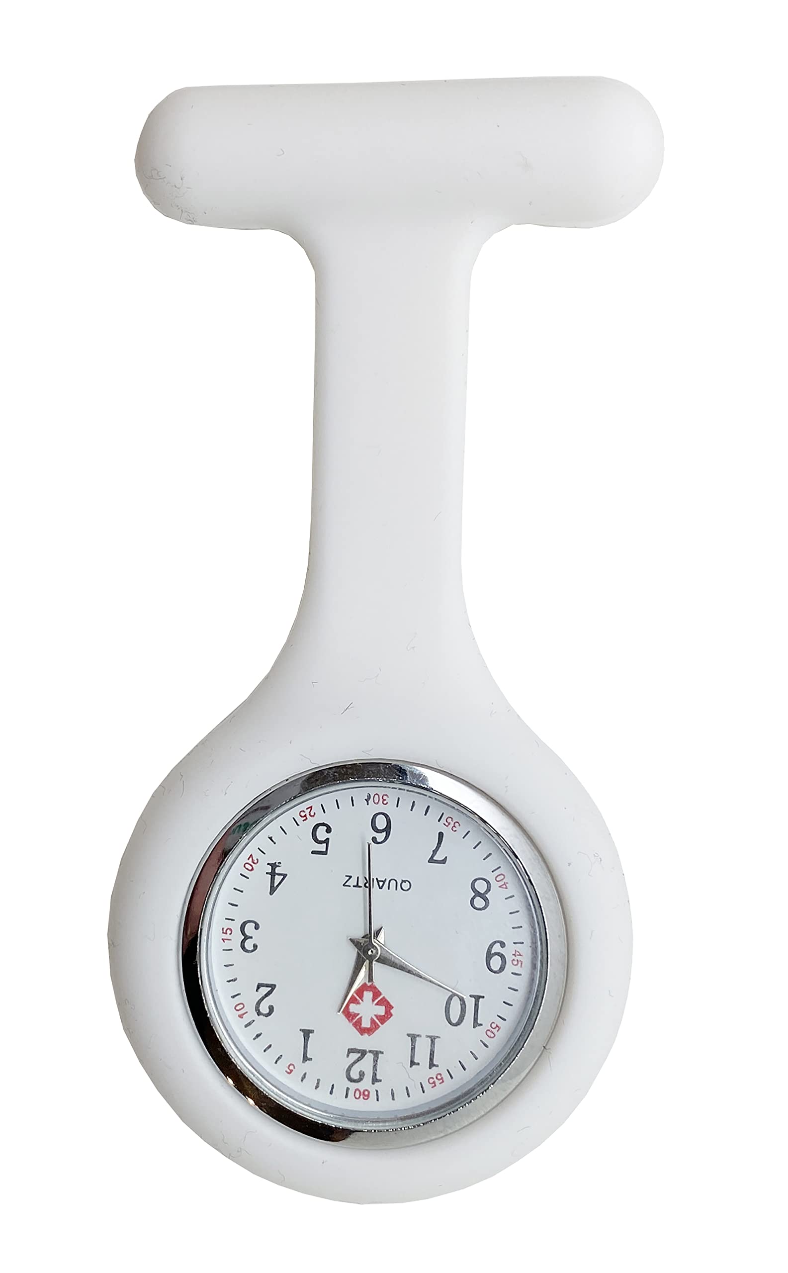 PCL Media ltd Fob Watches for Nurses - Fob Watch Brooch Silicon - for Professionals in The Healthcare Industry - White Health Care Nurse Doctor Medical