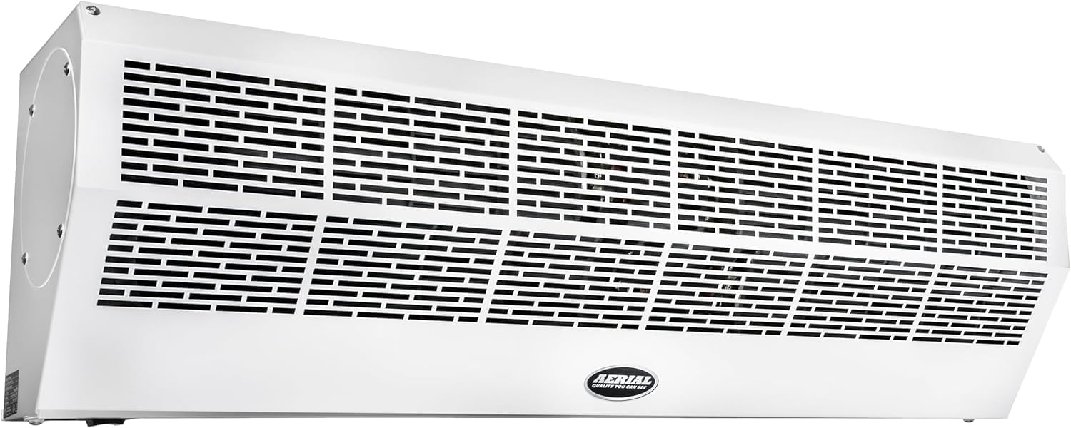 DuraSteel Wall Mounted Air Curtains for Doors Commercial - 36 Inch White Fly Fans - Super Power Over Door Fan with MS Switch - Sliding Under Door Fans to Move Air Curtain Blower Keep Flies Bugs Out