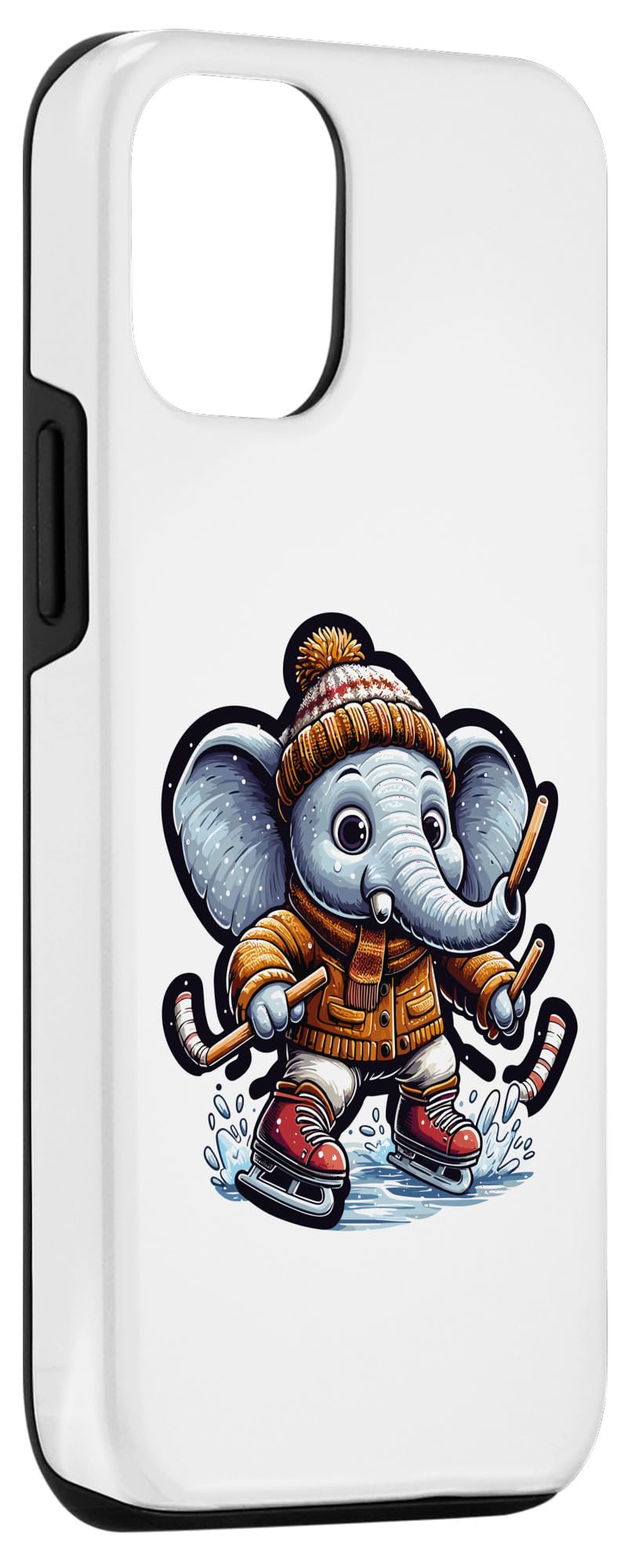 iPhone 14 Pro Cute Elephant Hockey Player Lover - Elephant Playing The Hoc Case - Image 3