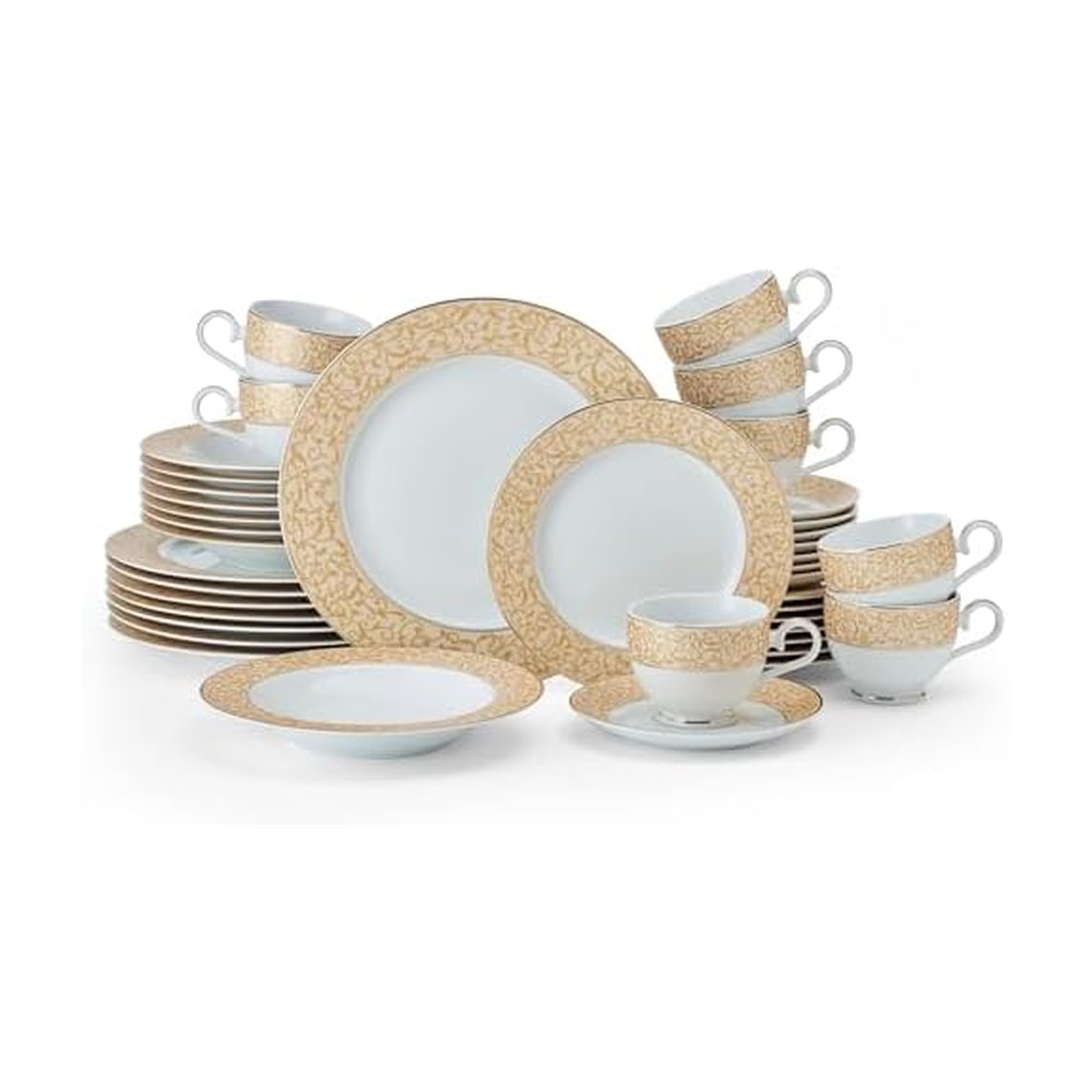 Mikasa Parchment Gold 40 Piece Dinnerware Set, Service for 8