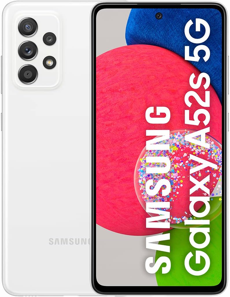 Samsung Galaxy A52s 5G (128 GB) Blanco Chipset 2022 - Teléfono Móvil con Pantalla de 6,5'', Smartphone Android con 6 GB de RAM, Memoria Ampliable, Batería de 4500 mAh y Carga Rápida (Versión ES)