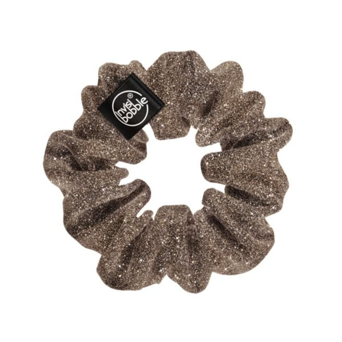 Invisibobble Sprunchie czarny i złoty x2 - Scrunchie z gumowanej tkaniny w limitowanej edycji - wygodne zimowe gumki do włosów - prezent dla kobiet