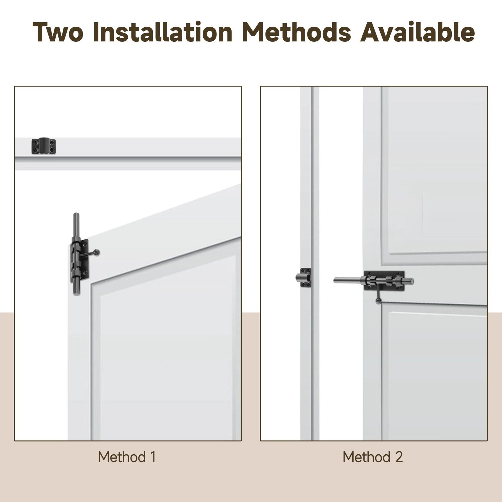 2 chiavistelli a barilotto da 20,3 cm con foro per lucchetto, serrature a scorrimento in acciaio inox 304 per porte da cortile, fienili, capannoni, uso interno in legno