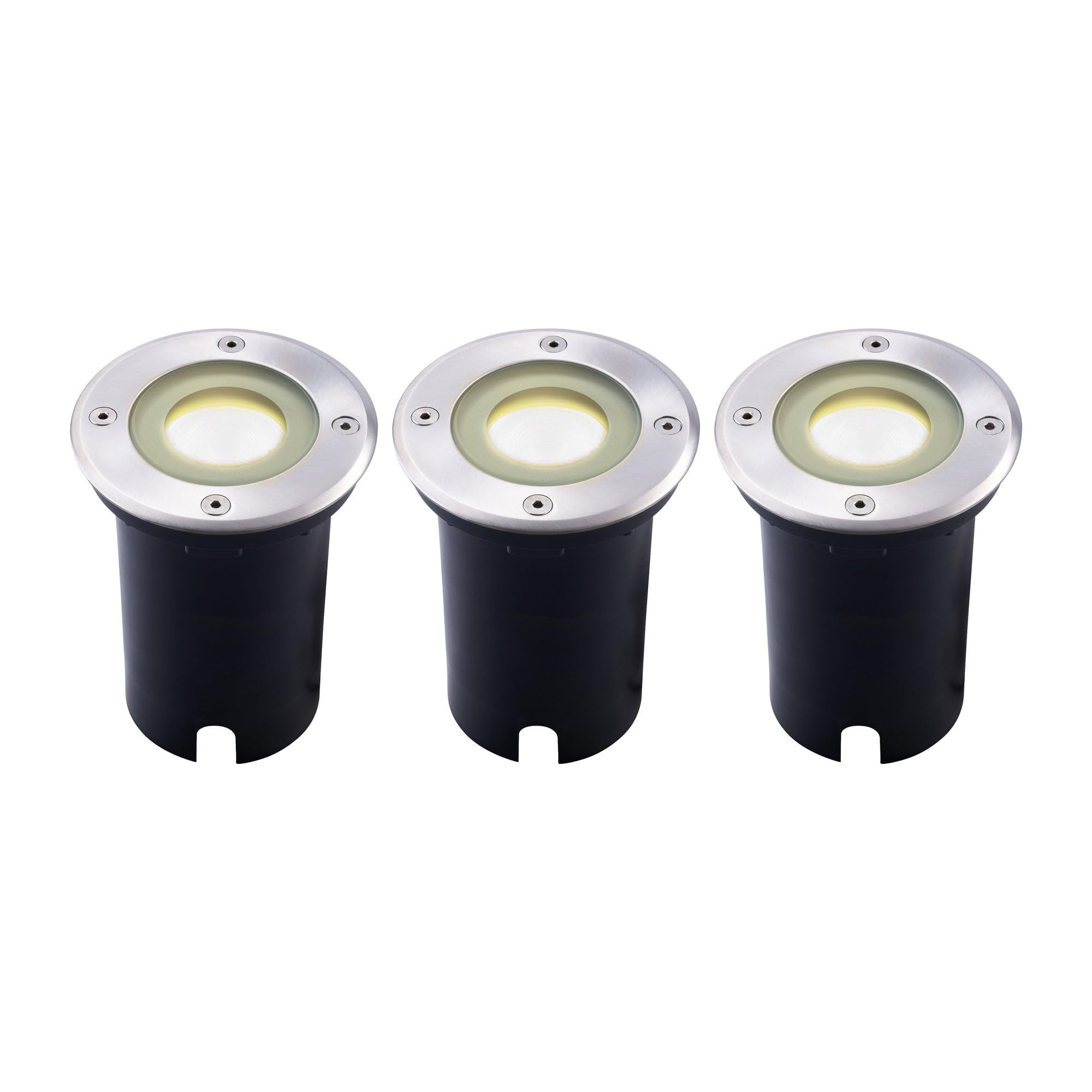Ledvion 4000 - 3X Led Recessed Spots Round, 5W, K, Ip67, Gu10, 1M Cable, Outdoor Lighting, Patio Lighting